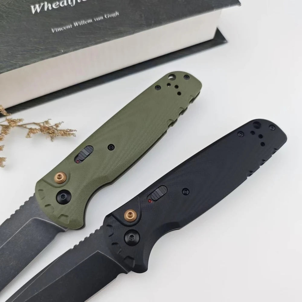 BM 4300 Folding Knife - G10 Handle, Ergonomic Design for Wilderness Exploration