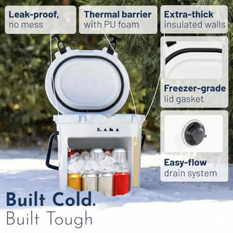 20 Quart Rotomolded Hard Ice Chest Cooler  Holds 18 Cans 25 lb Ice Up to 5 Days Cold with