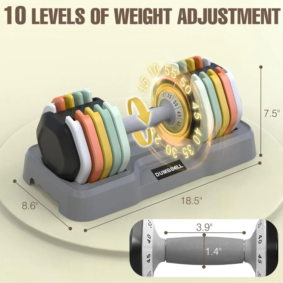 25 55 lbs Pair Adjustable Dumbbell Set for Home Workouts