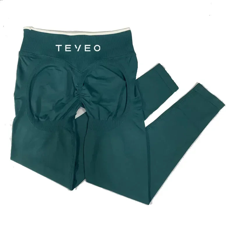 TEVEO Women's Sports Yoga Shorts Bra Set leggings