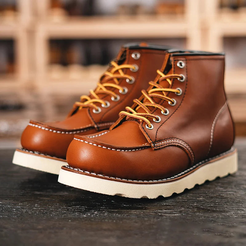 KOWM cowhide Outdoor Men Hiking Shoes Waterproof