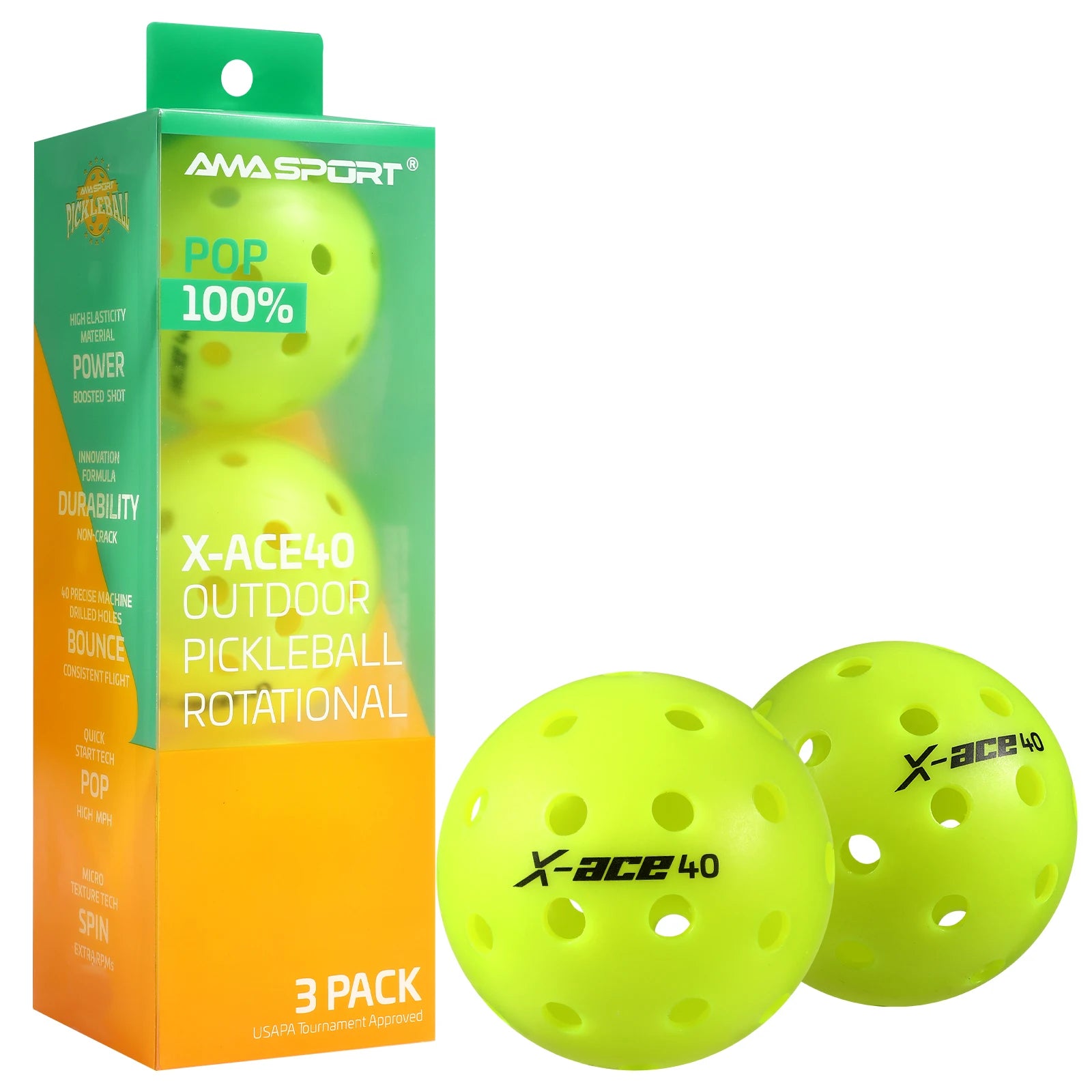 Pickleball Balls, USAPA Approved-High Bounce True Flight
