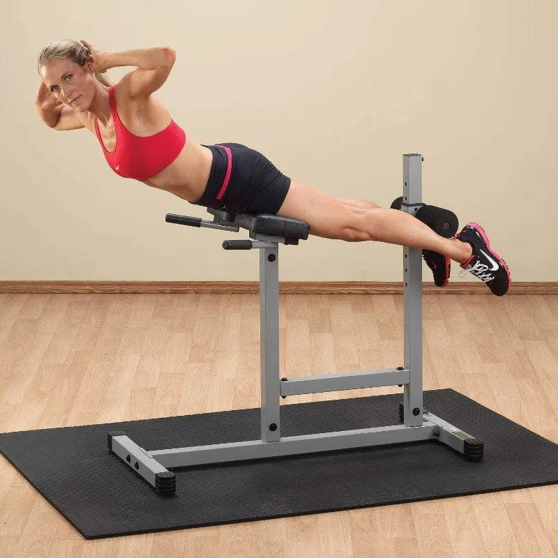Body-Solid Back Hyperextension Machine for Lower Back Extension, Ab Crunch, Glutes and Hamstrings