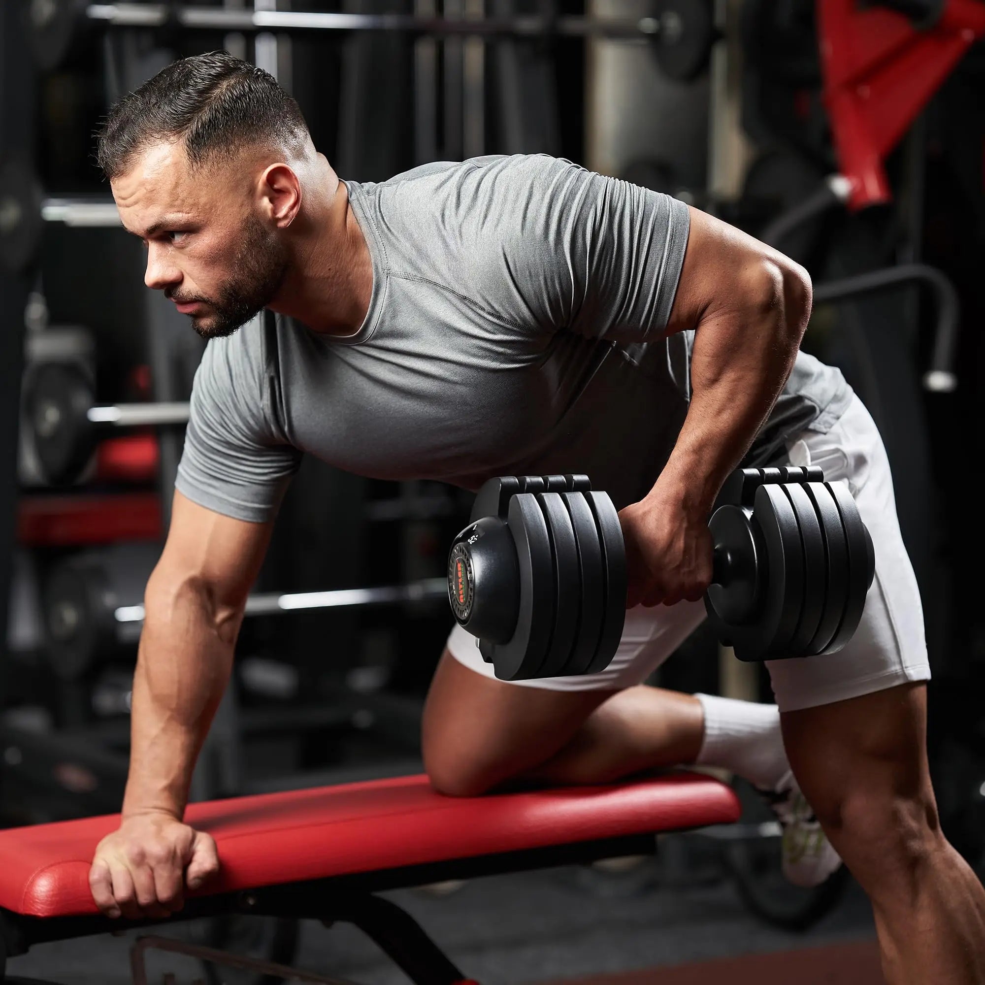 Rubber Coated Adjustable Dumbbells 25LBS/52LBS t