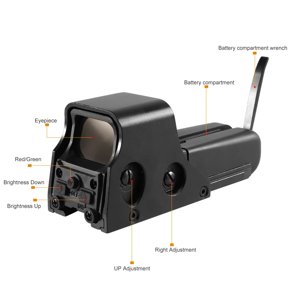 Red Green Dot Holographic Sight Scope Hunting Reflex Sight Riflescope 20mm Mount Airsoft Gun