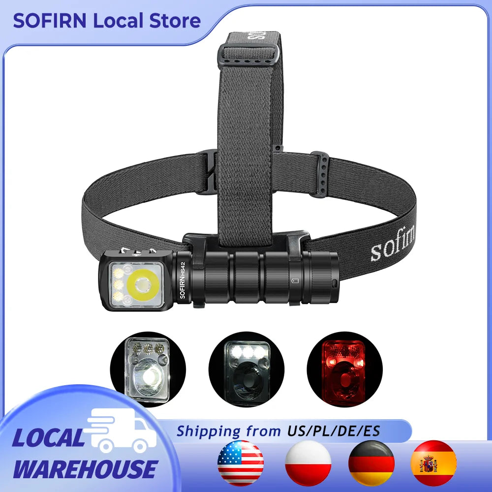 SOFIRN HS42 Headlamp 2100lm 18650 EDC USB C Rechargeable with Power Bank Flashlight