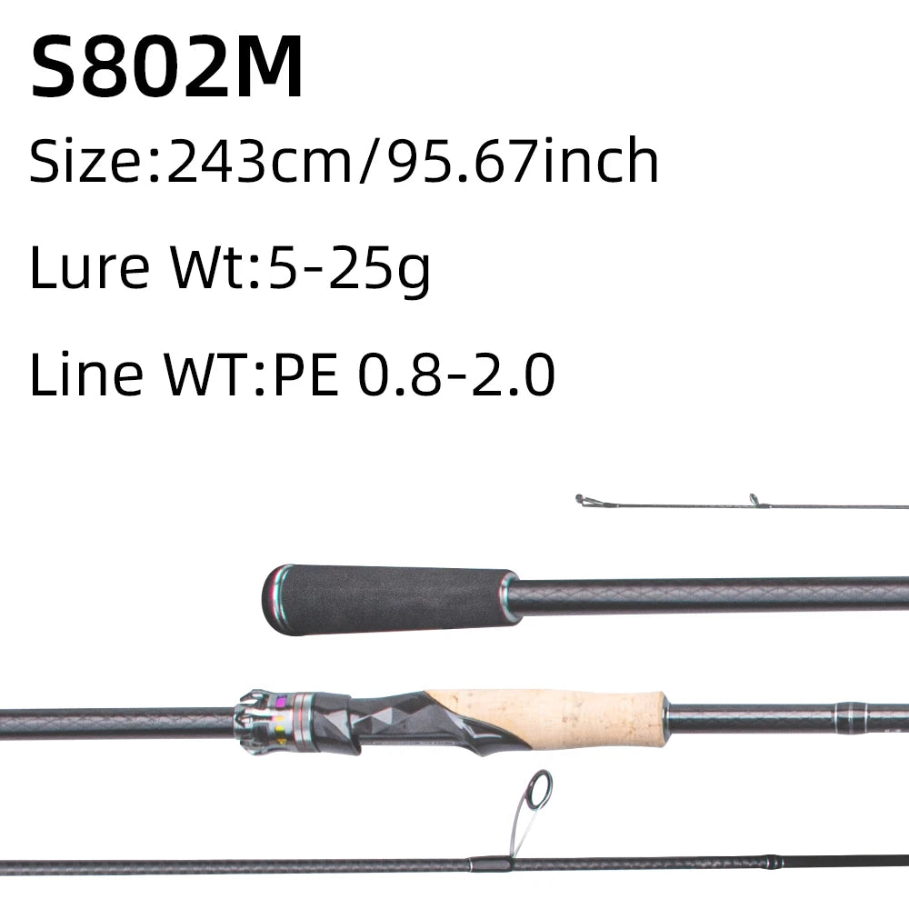 FISHINGFANS RANCY2.0 30+40T High Carbon Fiber M MH Fishing Rod