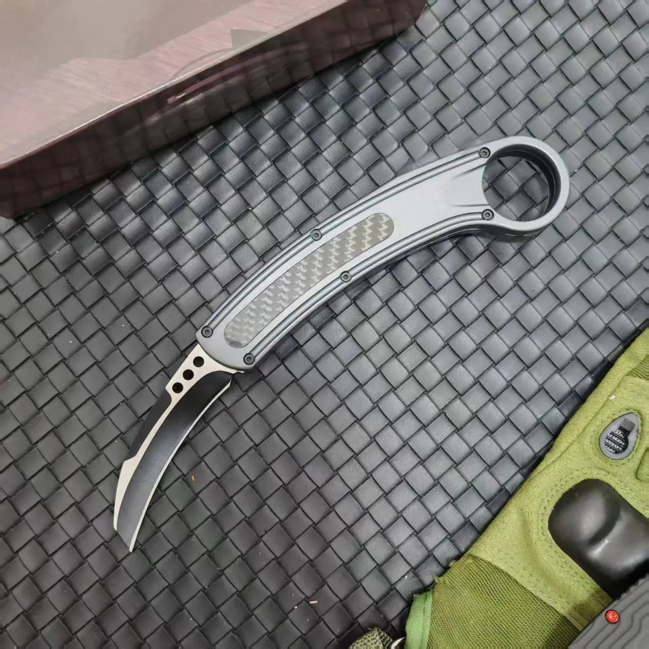 Pocket Knife 440C Steel Blade Aluminum Handle Outdoor Tactical Camping
