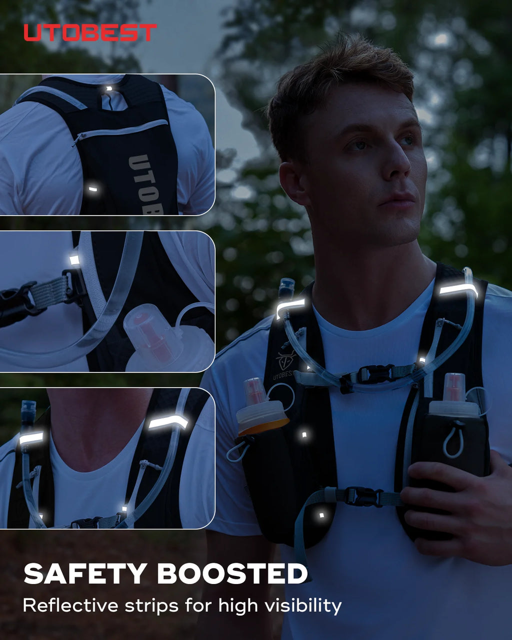 UTOBEST Trail Running Backpack 5L Ultra Lightweight Hydration Vest