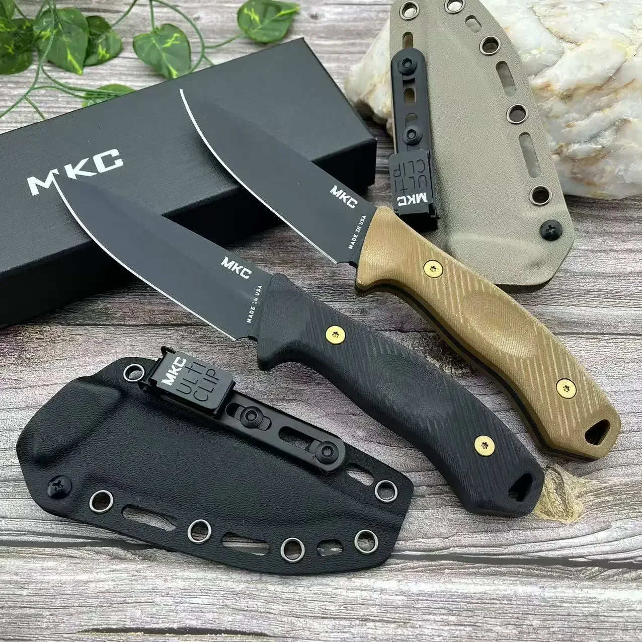 MKC TF24 Tactical Outdoor Camping Straight Knife with High Hardness 8Cr13Mov Blade