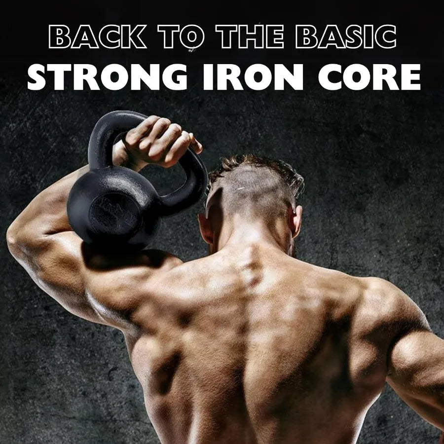 Kettlebell Sets, 5 - 10 - 15 - 20 - 25 - 30 LB Cast Iron Strength Training Kettlebells,