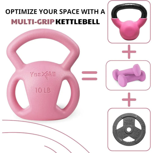 10LB Pink+15LB Green Kettlebell,