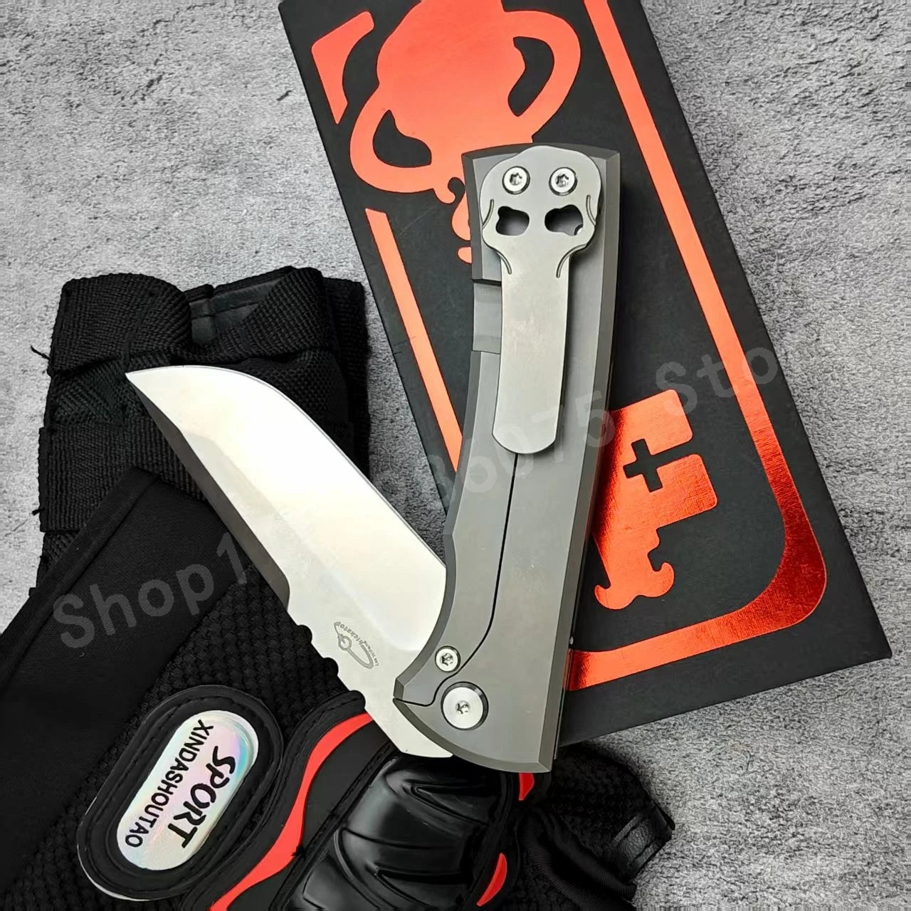 High-quality Titanium Alloy Folding Knife Stainless Steel D2 Blade