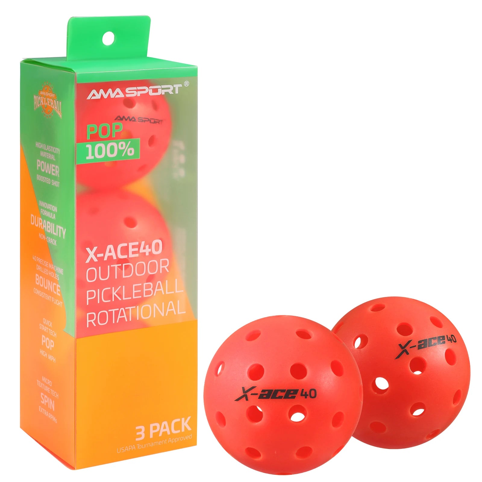 Pickleball Balls, USAPA Approved-High Bounce True Flight