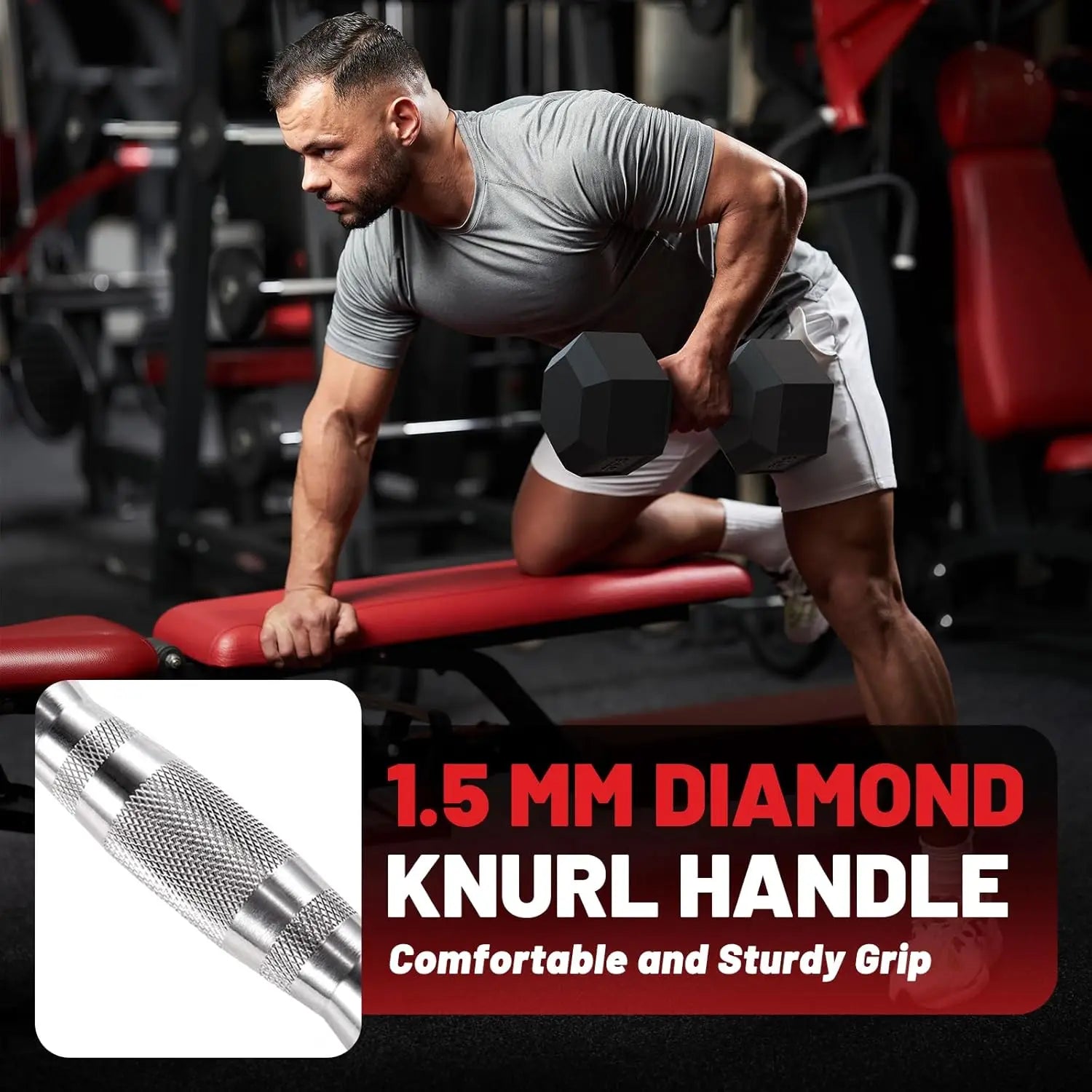 Hex Dumbbell Sets with Rack, 60-550lb Rubber Coated Weight Set