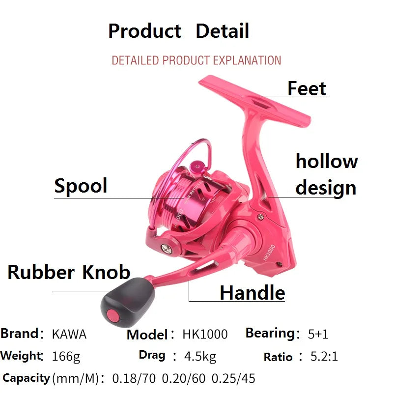 kawa Carbon Fiber Fishing Rod Super Light Pink Color