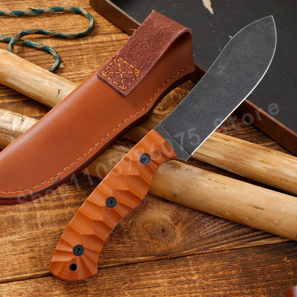 JG5 Integrated Rib Steel D2 High-Strength Outdoor Survival Knifee
