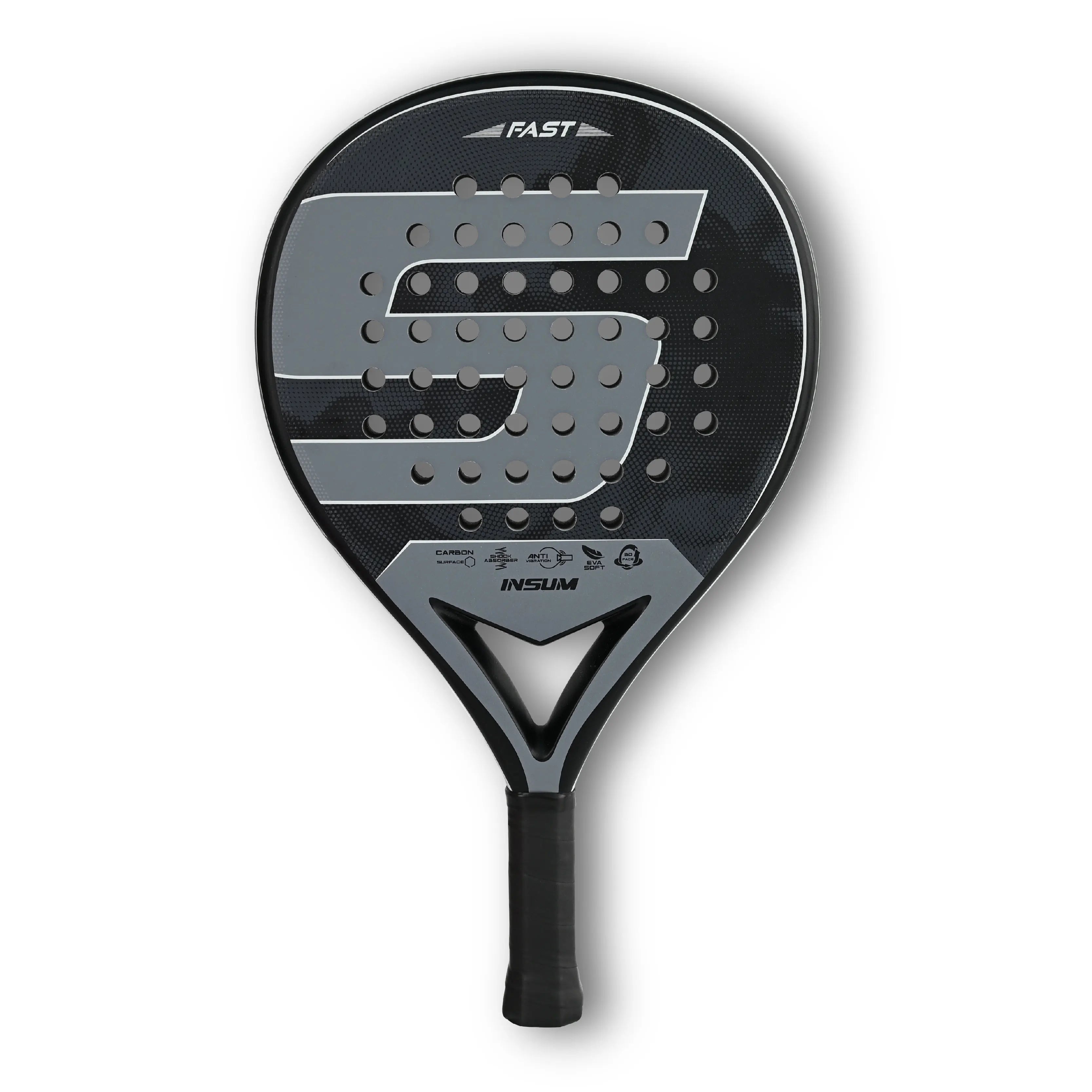 INSUM Paddle Racket Carbon Fiber Surface with EVA Memory Flex Foam Core