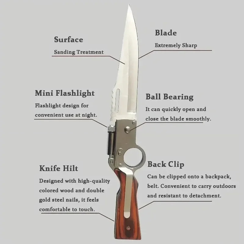 AK47 Pocket Folding Knife Tactical For Camping Hunting Survival