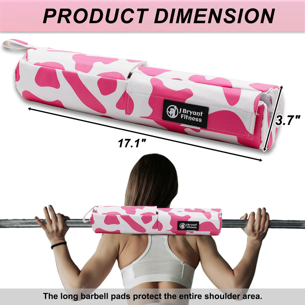 Cow Print Barbell Squat Pad Thick Foam PU Leather Padding for Neck Shoulder