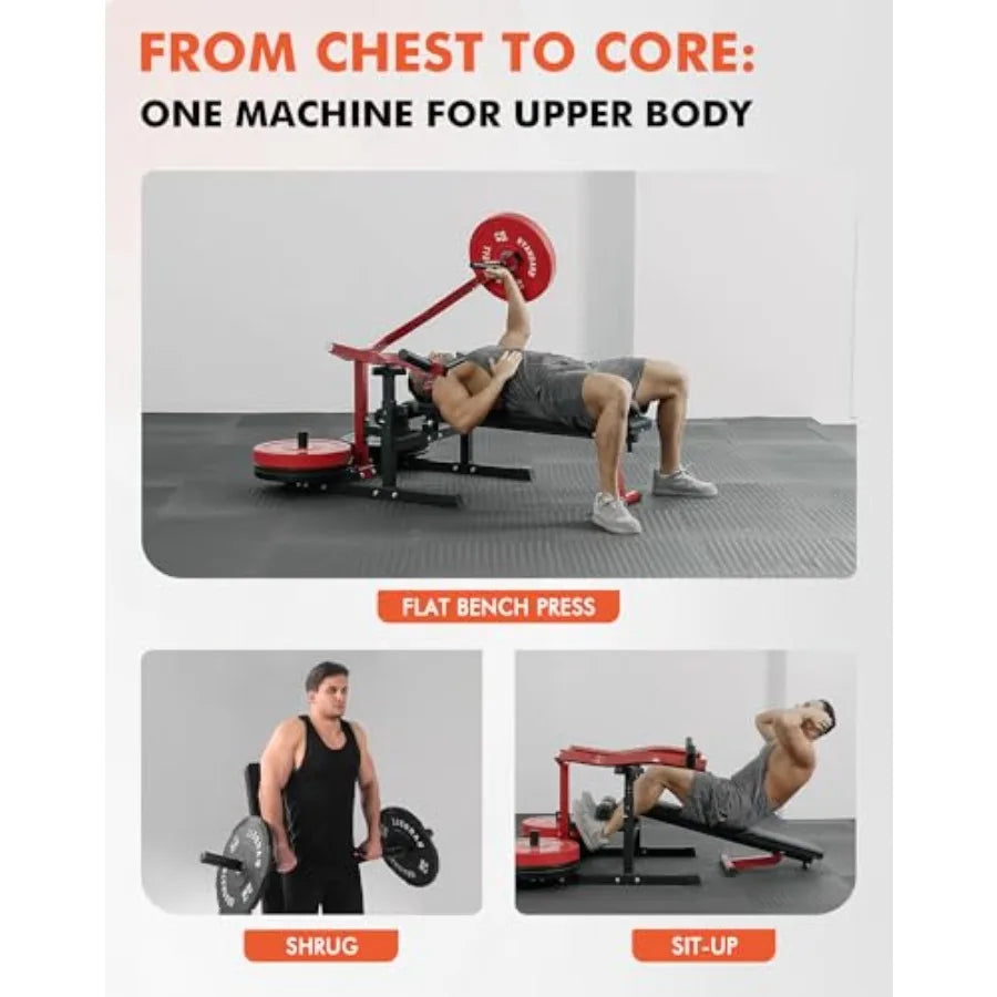 Chest Press Machine 1050LBS with Independent Converging Arms Adjustable Flat Incline Bench