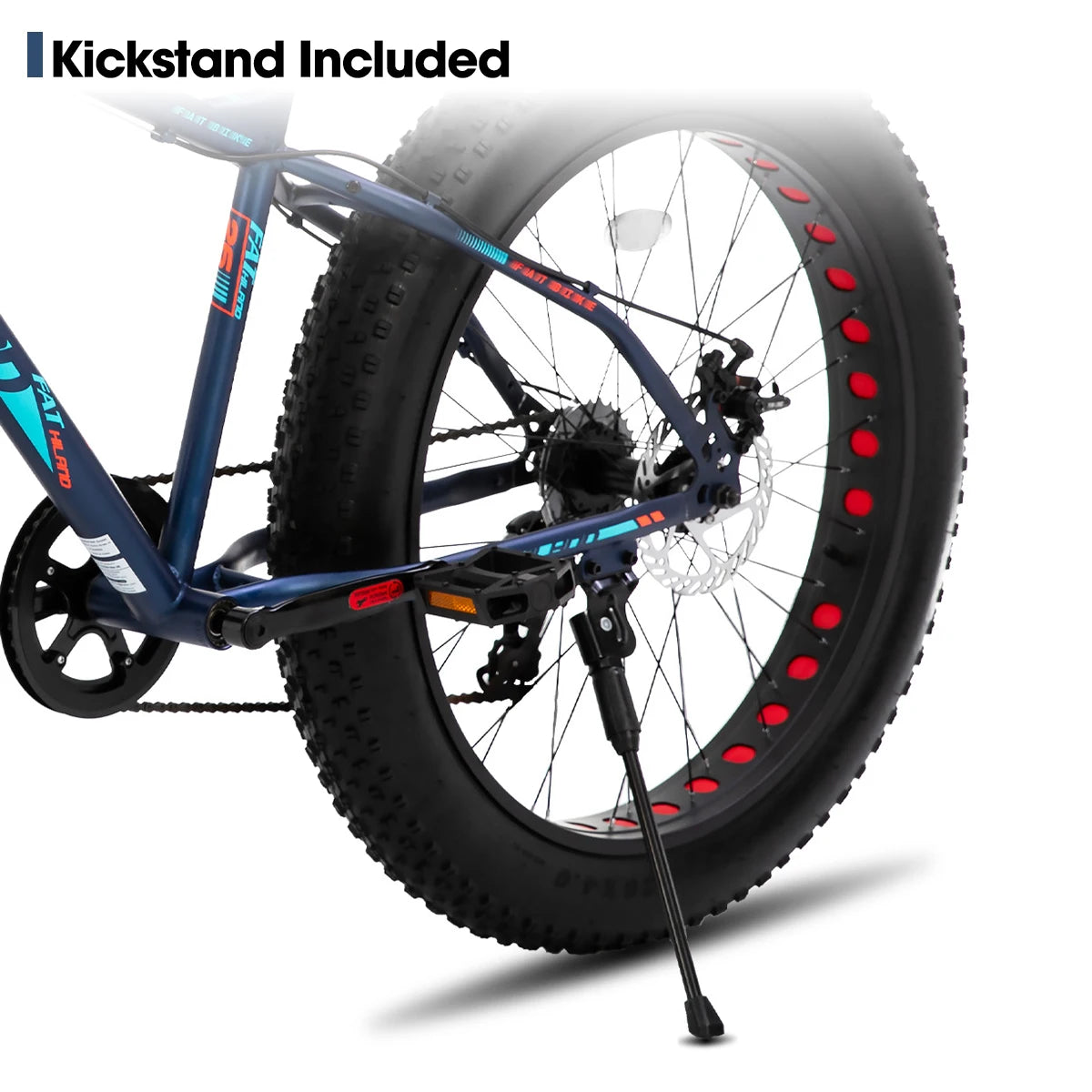 Hiland 20 Inch Kids' Bicycles Fat Tire Mountain Bike Shimano 7-Speed, Dual-Disc Brake
