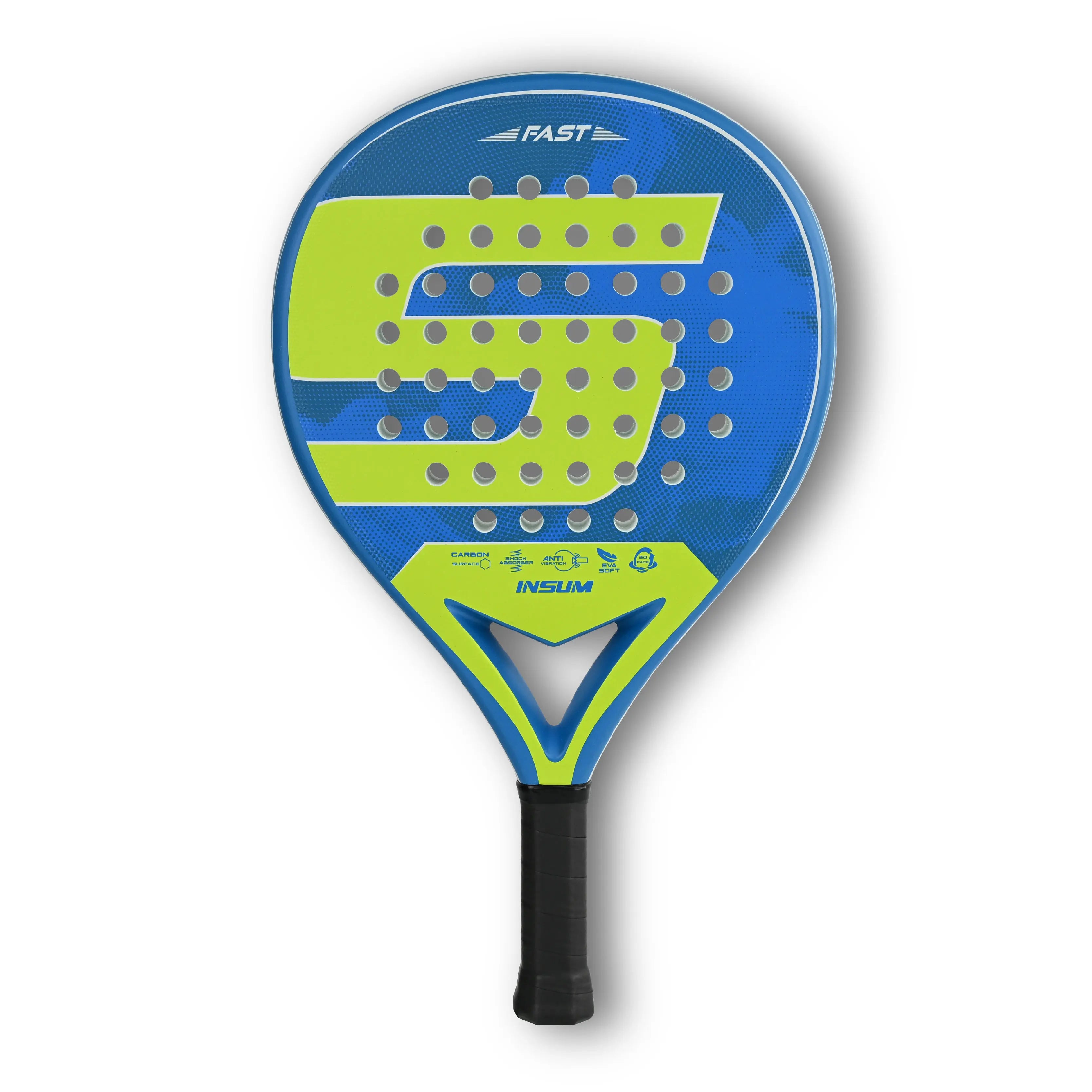 INSUM Paddle Racket Carbon Fiber Surface with EVA Memory Flex Foam Core