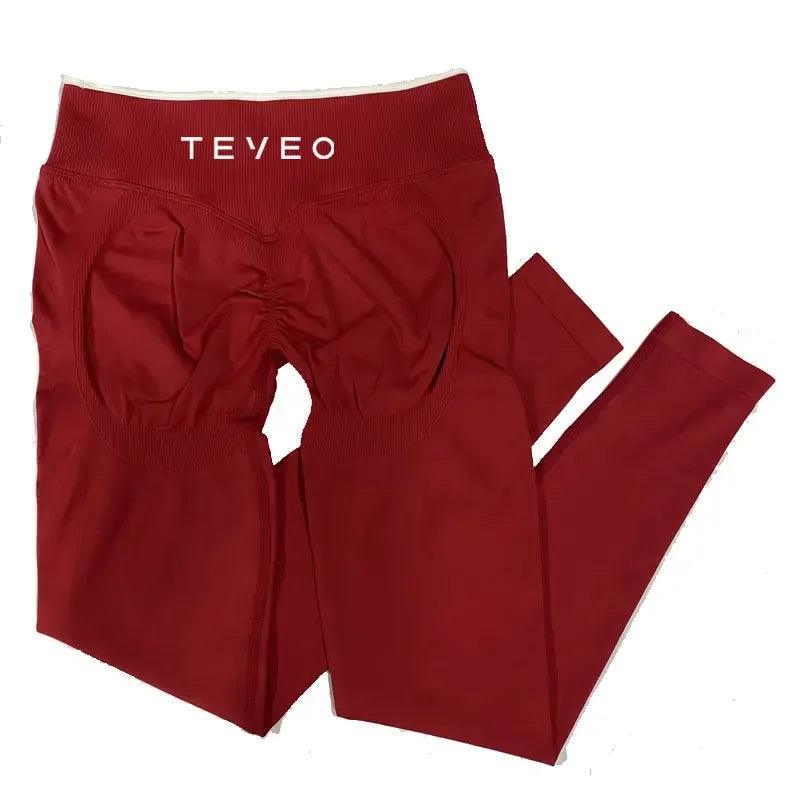 TEVEO Women's Sports Yoga Shorts Bra Set leggings