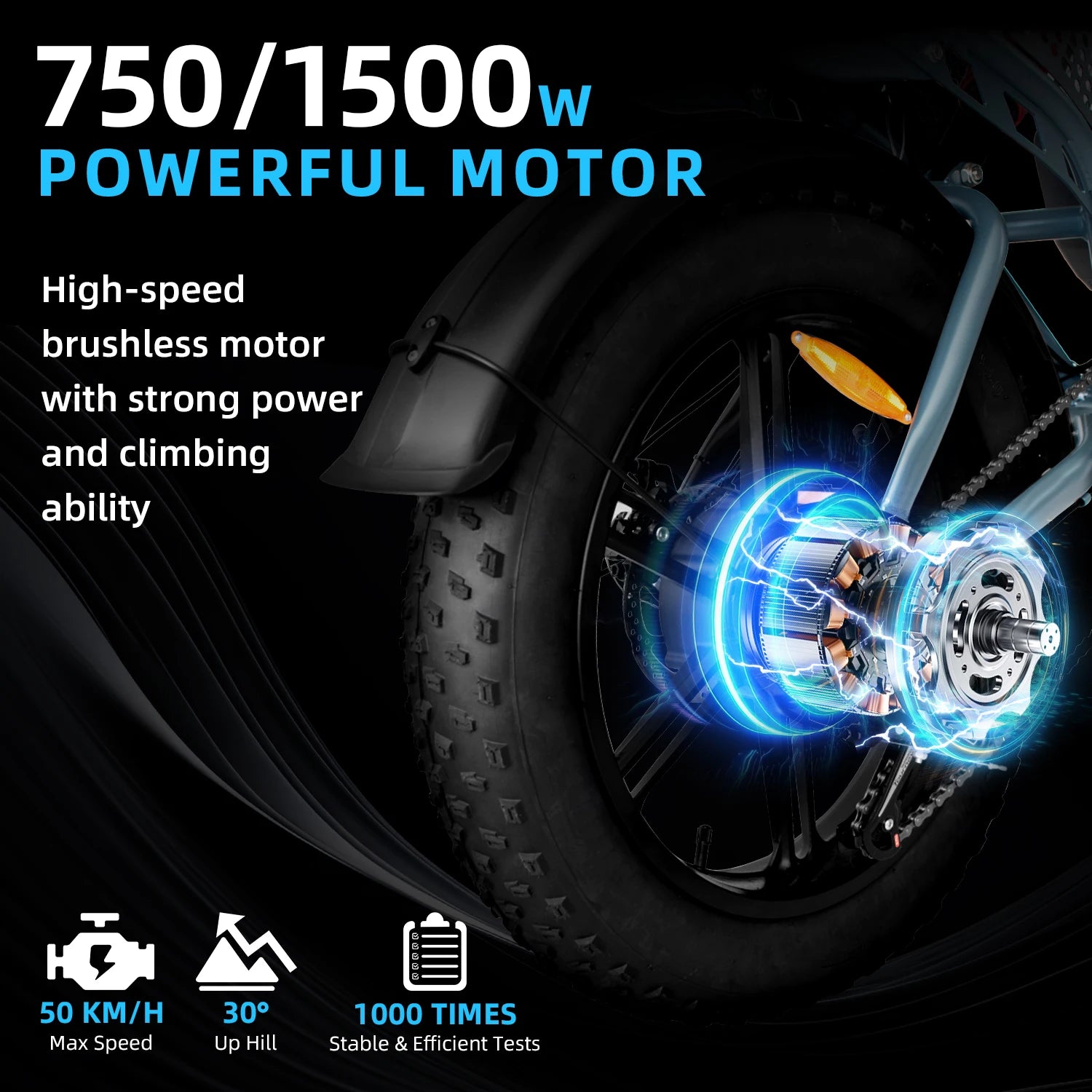 DEEPOWER QS7 Electric Bicycle 1500W Brushless Motor MTB Electric Bike 48V 60AH Lithium Battery Speed 50Km/h