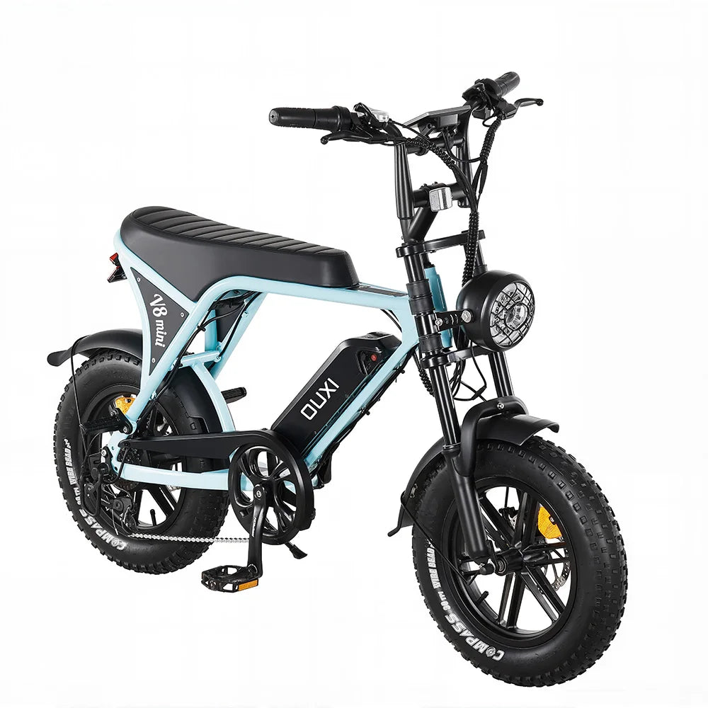 16-inch Small Fat Tire Electric Bicycle 500W 36V 10.4Ah Commuter/Mountain Ebike with 7-Speed Dual-disc Brakes
