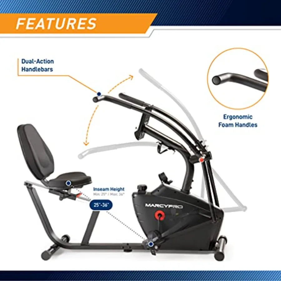 Dual Action Cross Training Recumbent Exercise Bike