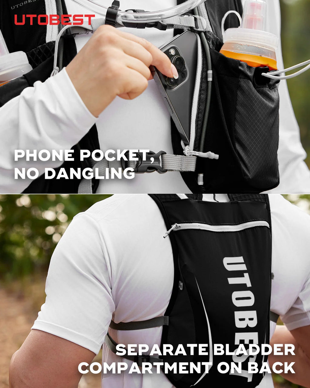UTOBEST Trail Running Backpack 5L Ultra Lightweight Hydration Vest