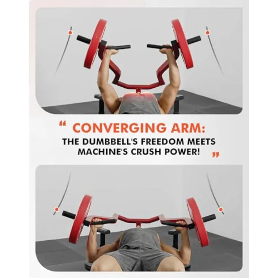 Chest Press Machine 1050LBS with Independent Converging Arms Adjustable Flat Incline Bench