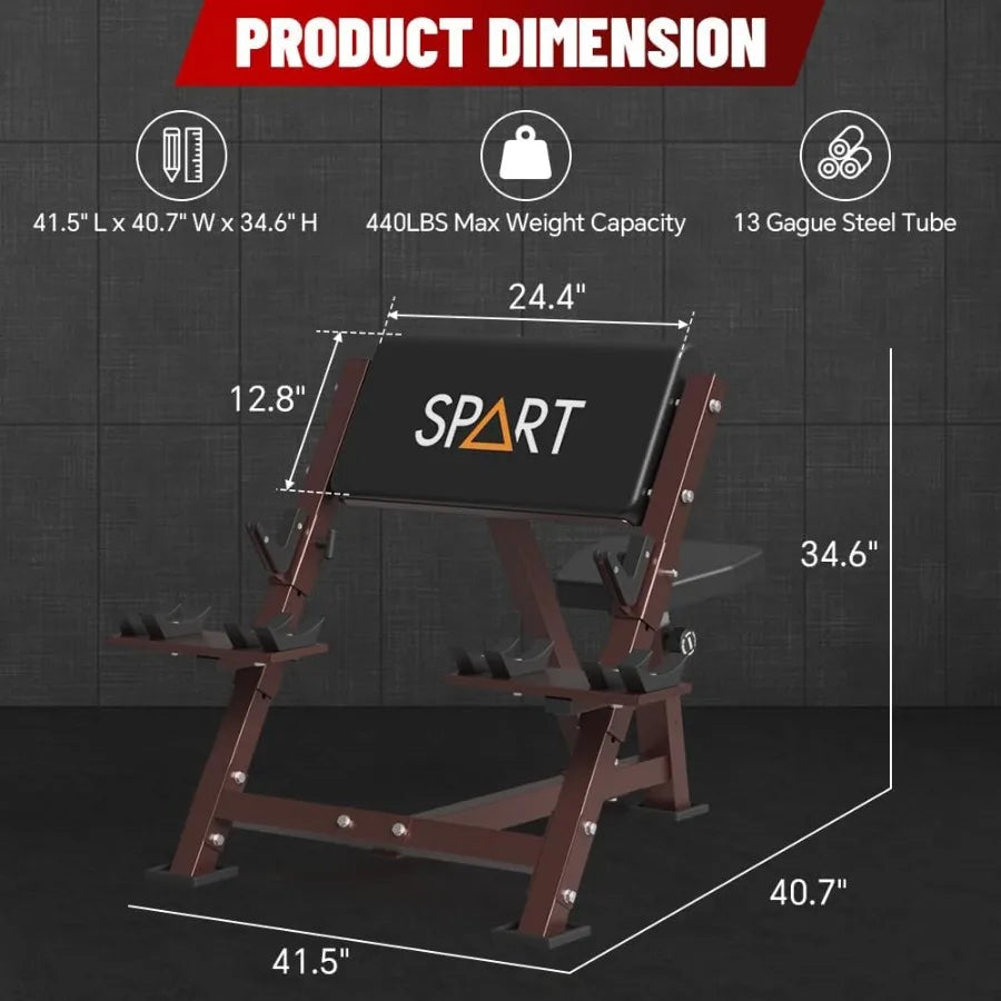 Preacher Curl Bench with EZ Curl Bar and 90LB Weight Plate Set