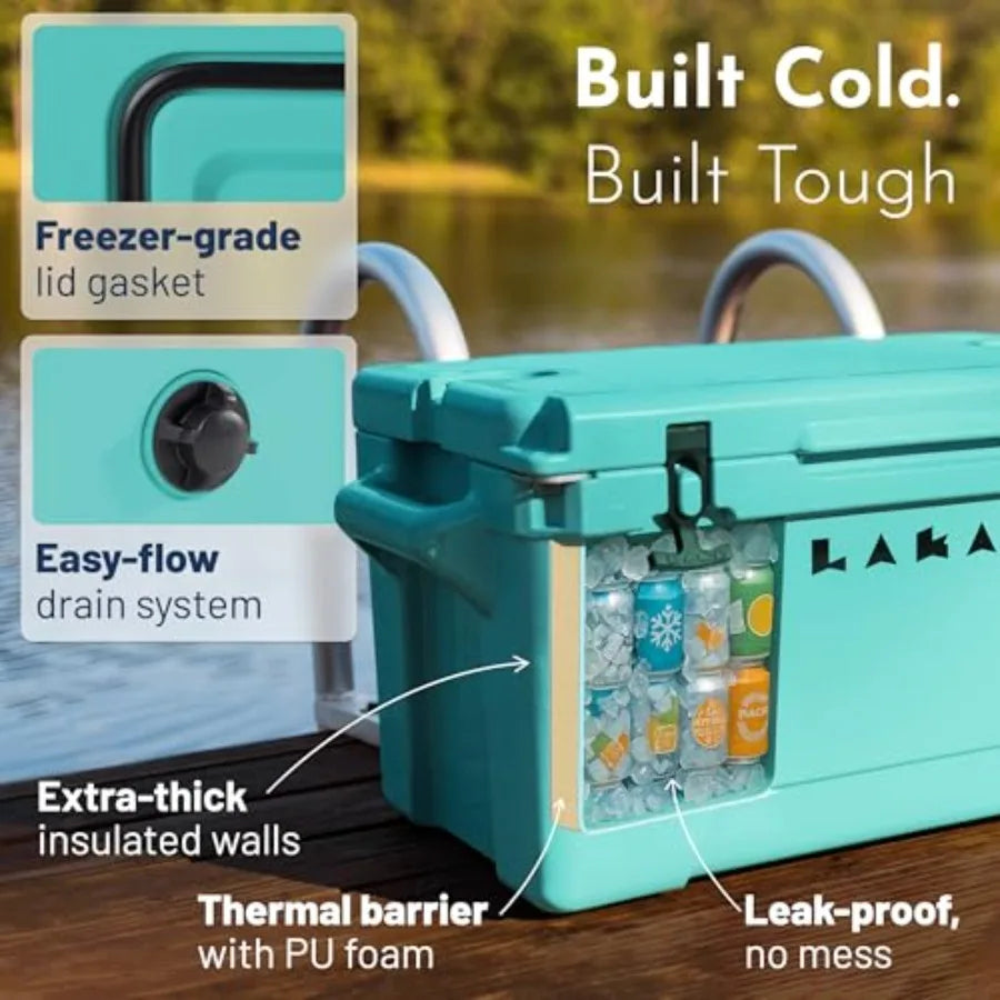 45 Quart Rotomolded Hard Cooler Holds 36 Cans/45 lb Ice Up to 10 Days Cold