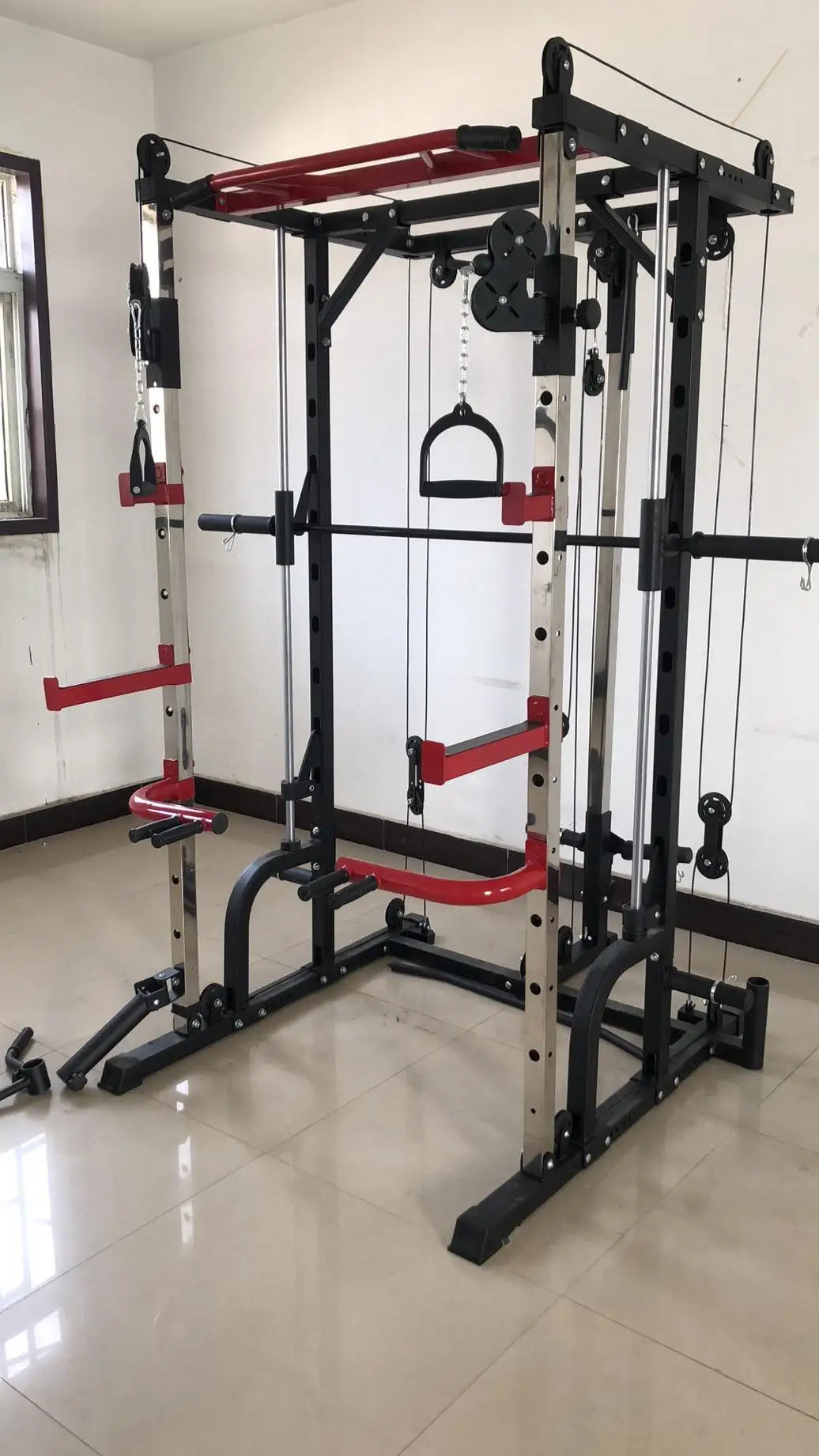 YTYIN Indoor Gym Equipment Multi-Functional Trainer Smith Machine Barbell Weight Lifting Power Rack