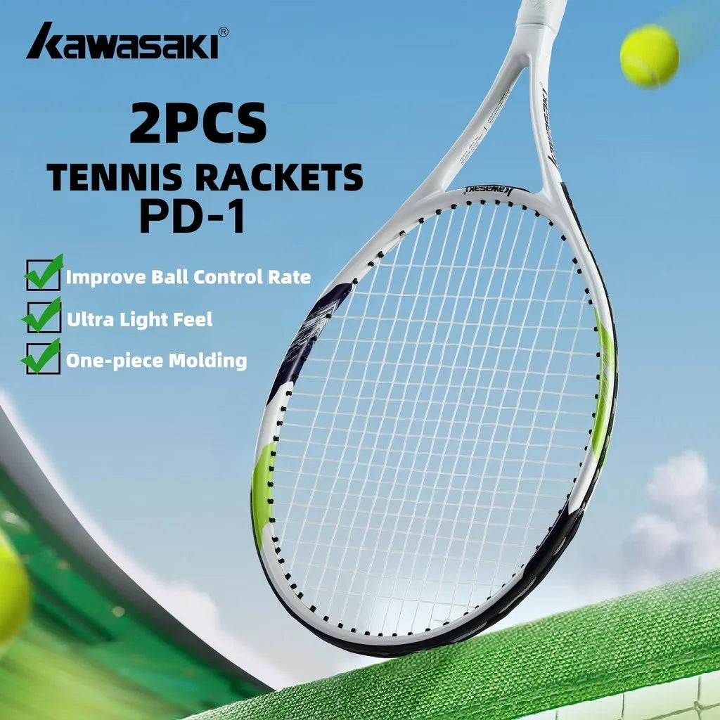 Kawasaki Light Tennis Rackets Set Carbon Composite Racquet Set KD1&PD1  Men and Women Training Set