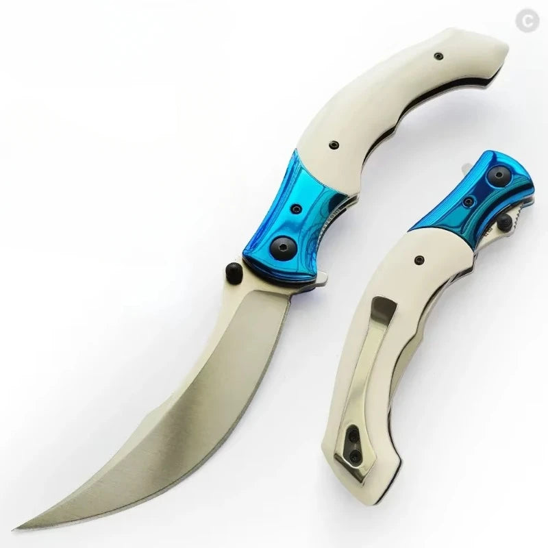 CR 7471 Folding Pocket Knife 8Cr13Mov Blade Resin/Wooden Handle