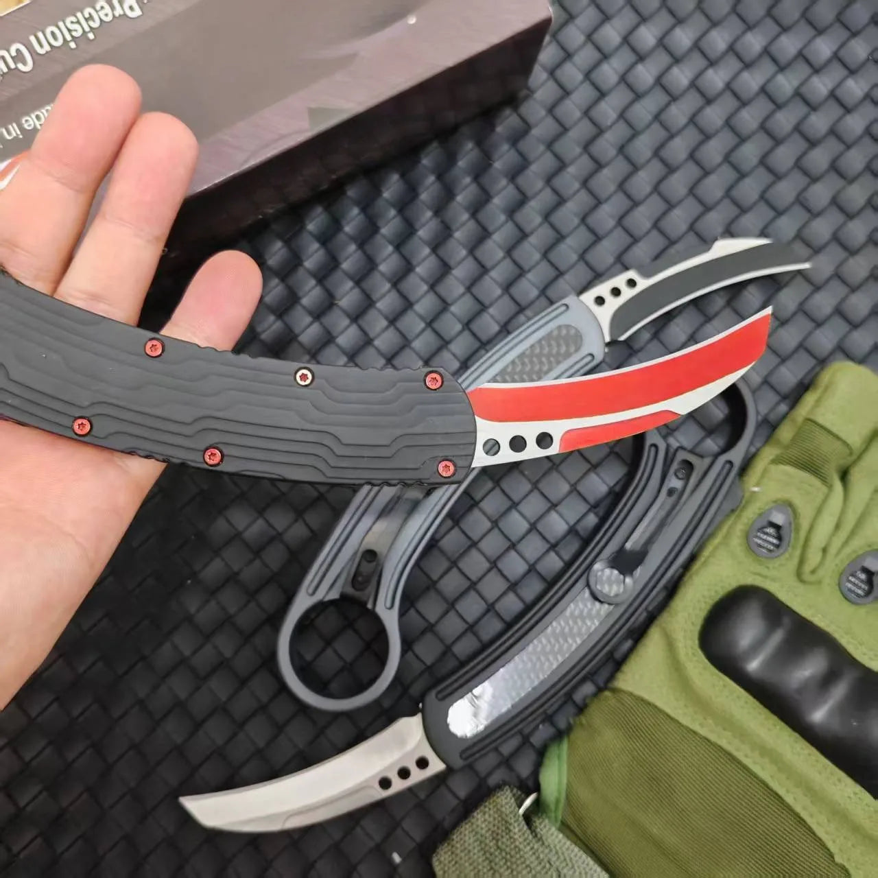 Pocket Knife 440C Steel Blade Aluminum Handle Outdoor Tactical Camping