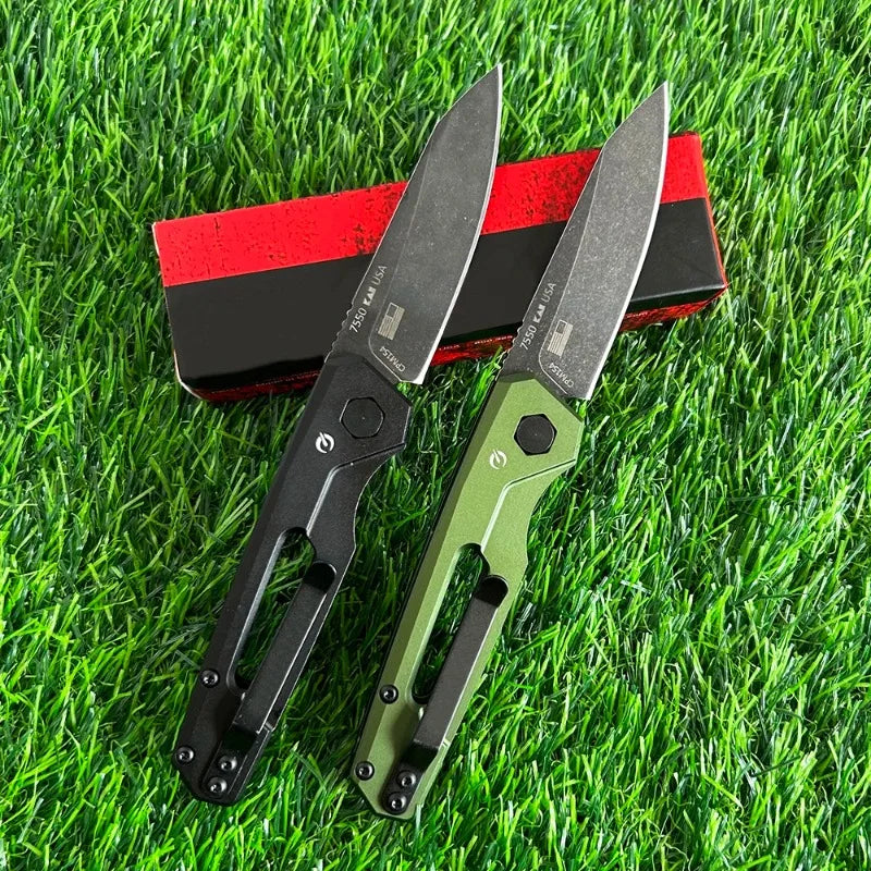 KS 7550 Pocket Folding Knife 8Cr13Mov Blade Aviation Aluminum Handle