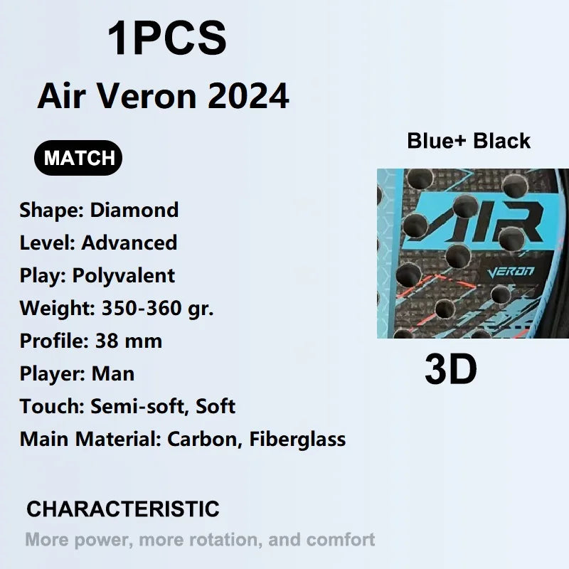 2025 High Quality Professional Paddle Tennis Rackets Soft Face Carbon Fiber