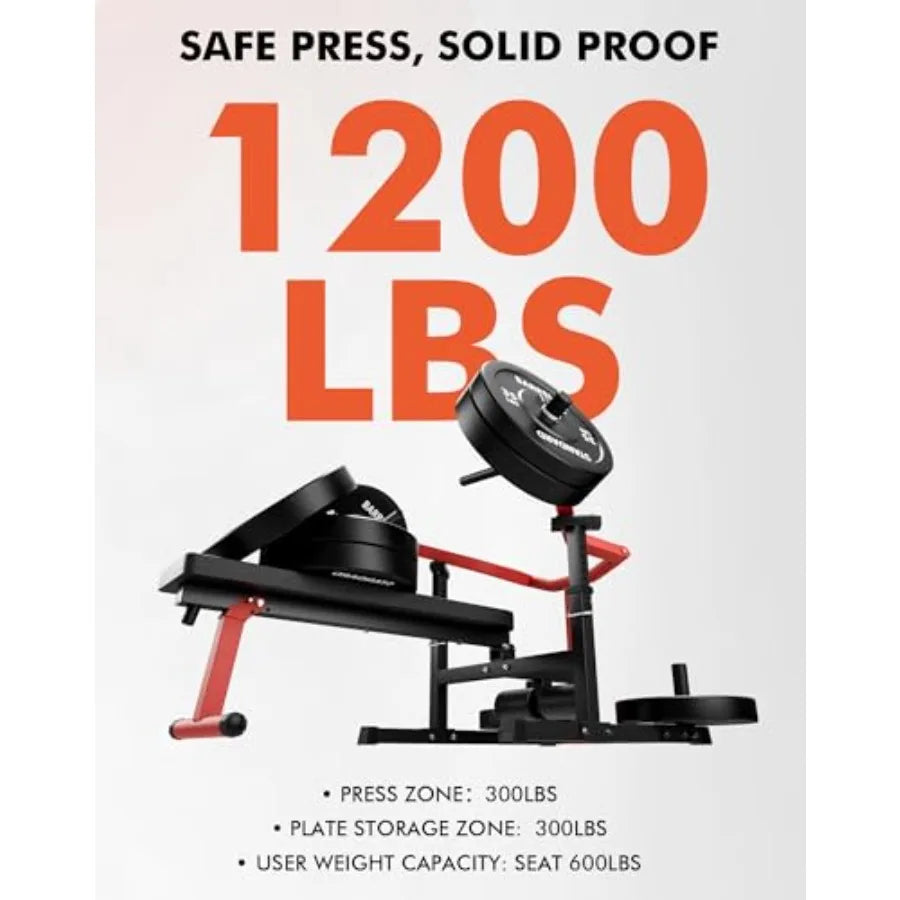 Chest Press Machine 1050LBS with Independent Converging Arms Adjustable Flat Incline Bench