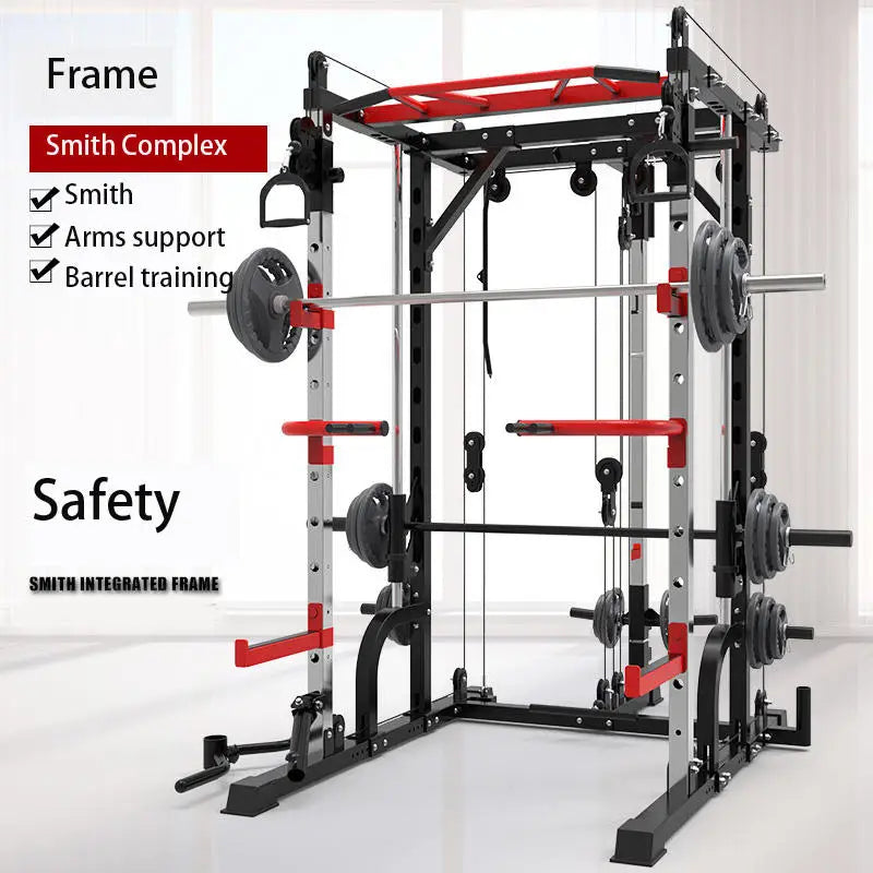 YTYIN Indoor Gym Equipment Multi-Functional Trainer Smith Machine Barbell Weight Lifting Power Rack