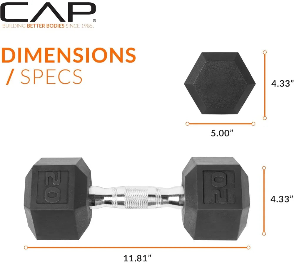 Coated Hex Dumbbell Set | Multiple Weights 3-50lb
