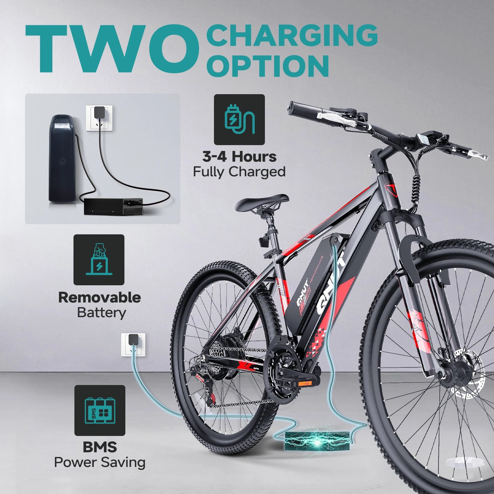 QNUT Victor3.0 Mountain electric Bicycle 1000W 36V 10.4AH 26" Tire All-Terrain E-Bike