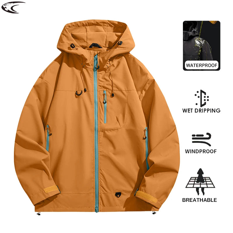 Men Women Waterproof Hiking Jacket Windbreaker Rain Coat