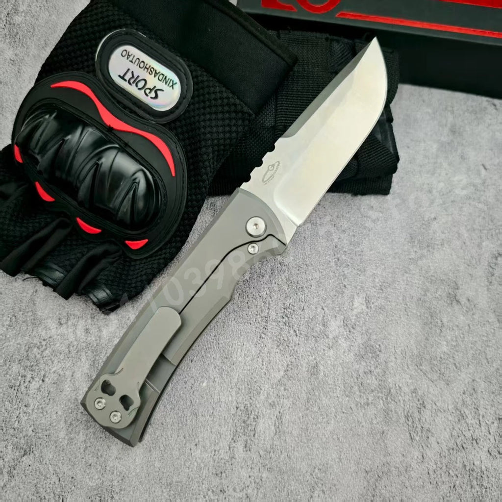 High-quality Titanium Alloy Folding Knife Stainless Steel D2 Blade