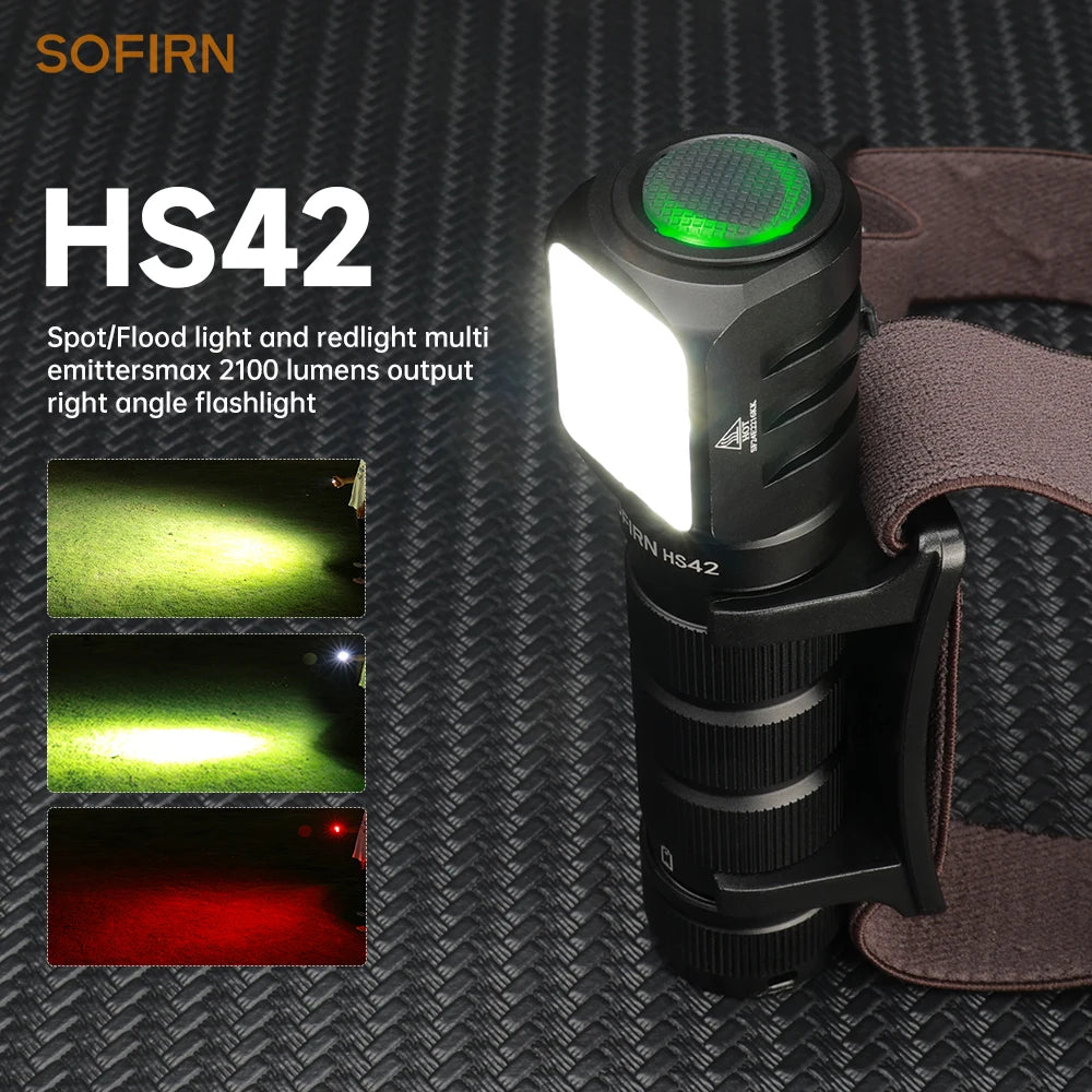 SOFIRN HS42 Headlamp 2100lm 18650 EDC USB C Rechargeable with Power Bank Flashlight