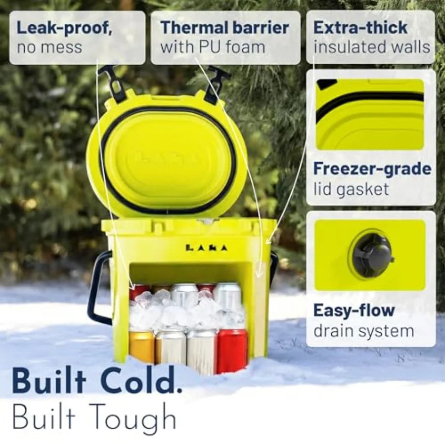 20 Quart Rotomolded Hard Ice Chest Holds 18 Cans + 25 lb Ice Up to 5 Days Col