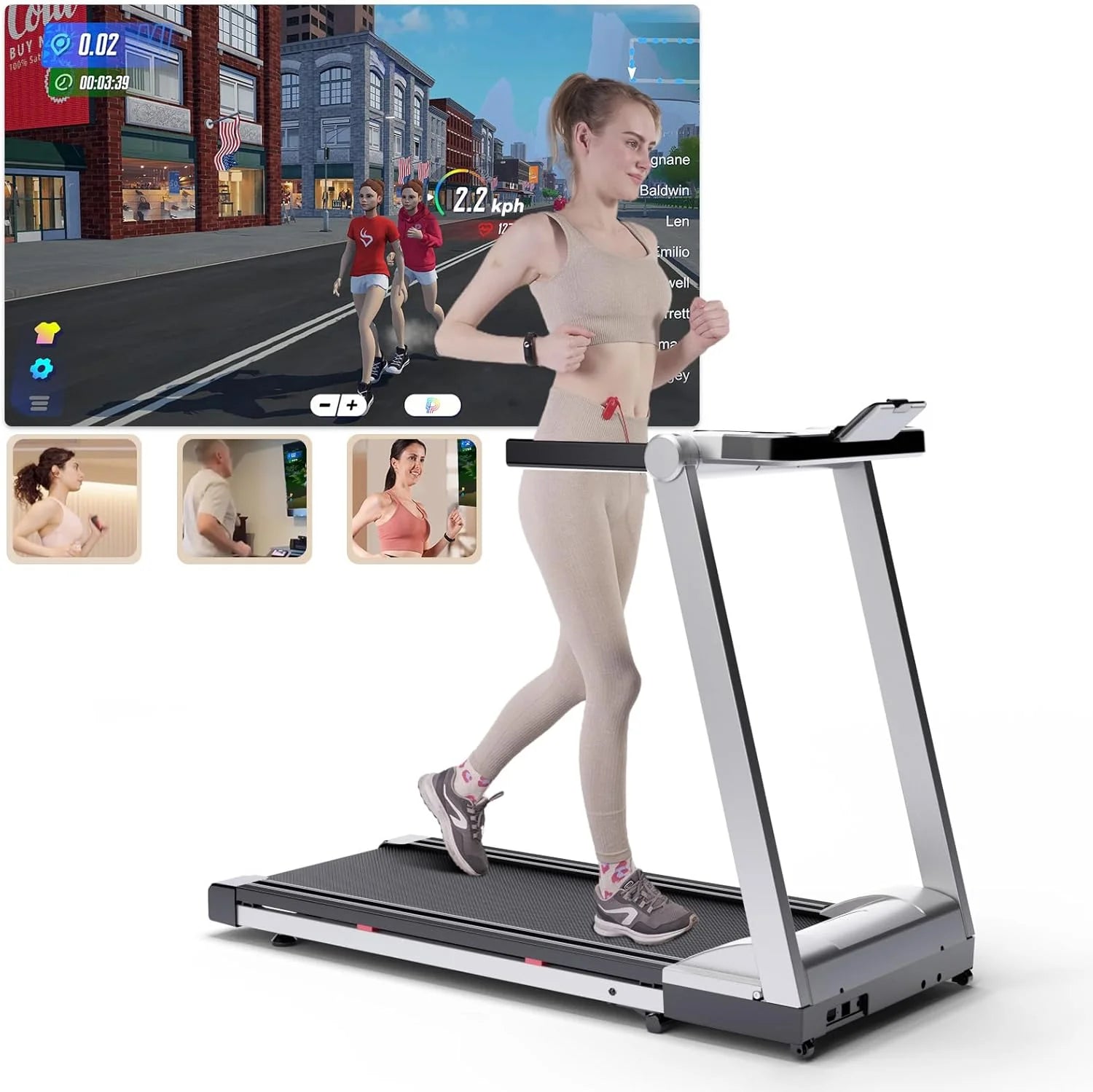 3.5HP Foldable Treadmill 350lbs Adjustable 6% Incline